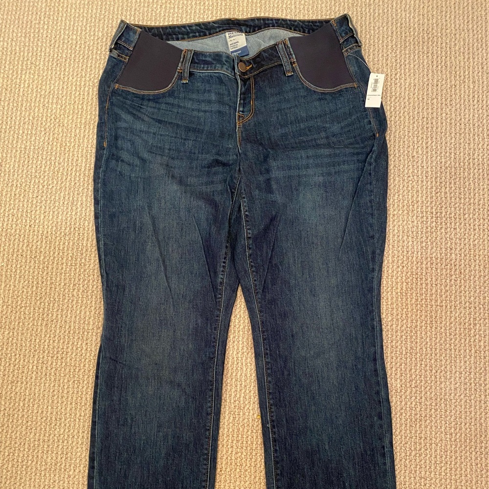 Maternity side-panel straight leg jeans- size 12
